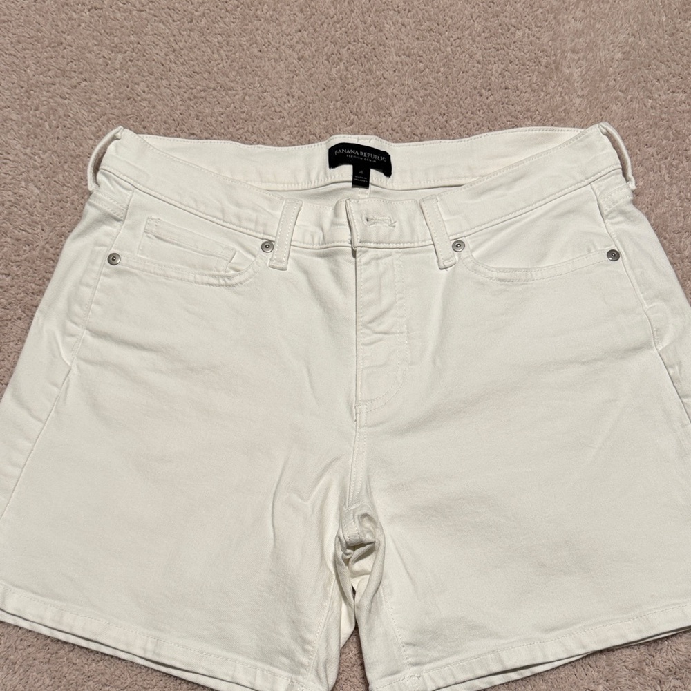 Banana Republic Off-White Denim Shorts